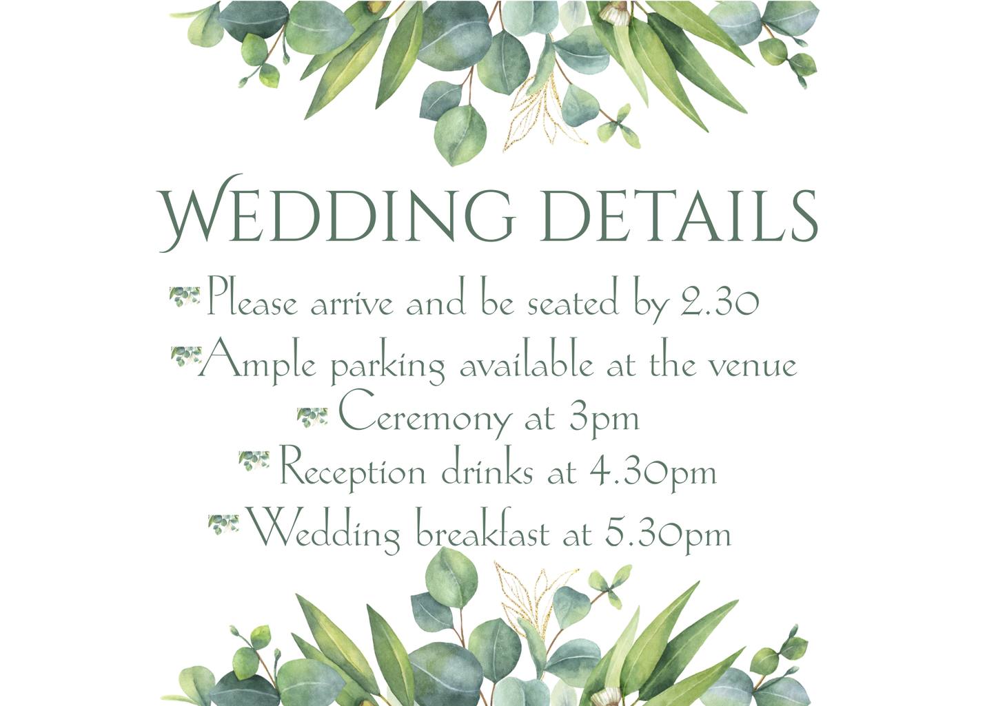 Eucalyptus Watercolour – Wedding Stationery Bundle 1
