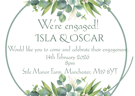 Eucalyptus Water Colour Engagement Invitation