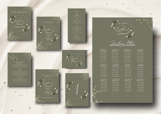 Dark Floral - Wedding Stationary Bundle 3