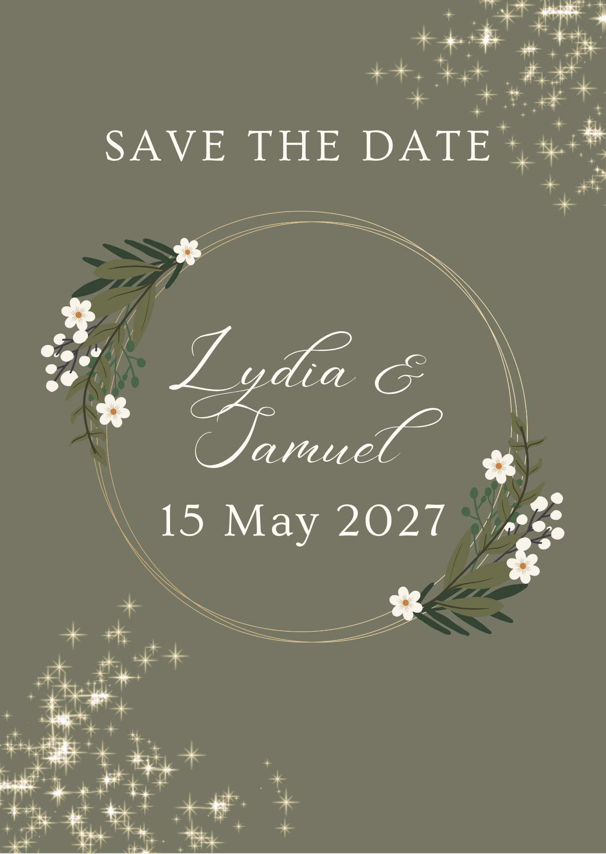 Dark Floral Save The Date