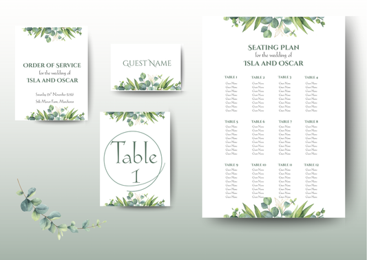 Eucalyptus Watercolour - Wedding Stationary Bundle 2