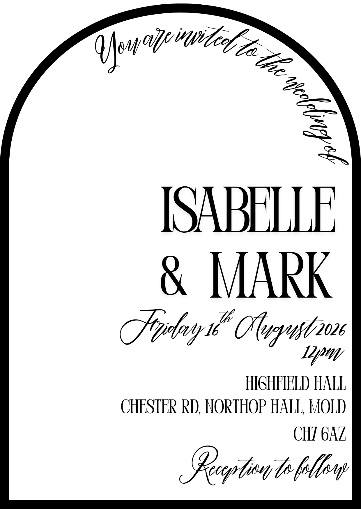 Modern Arch Wedding Invitation