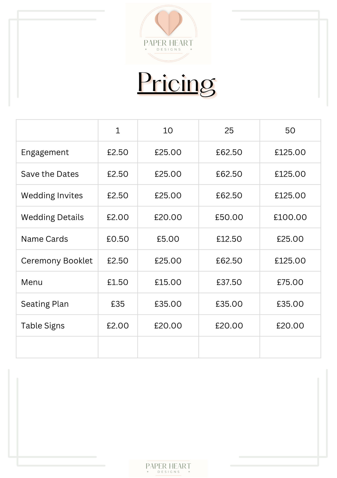 Price Lists