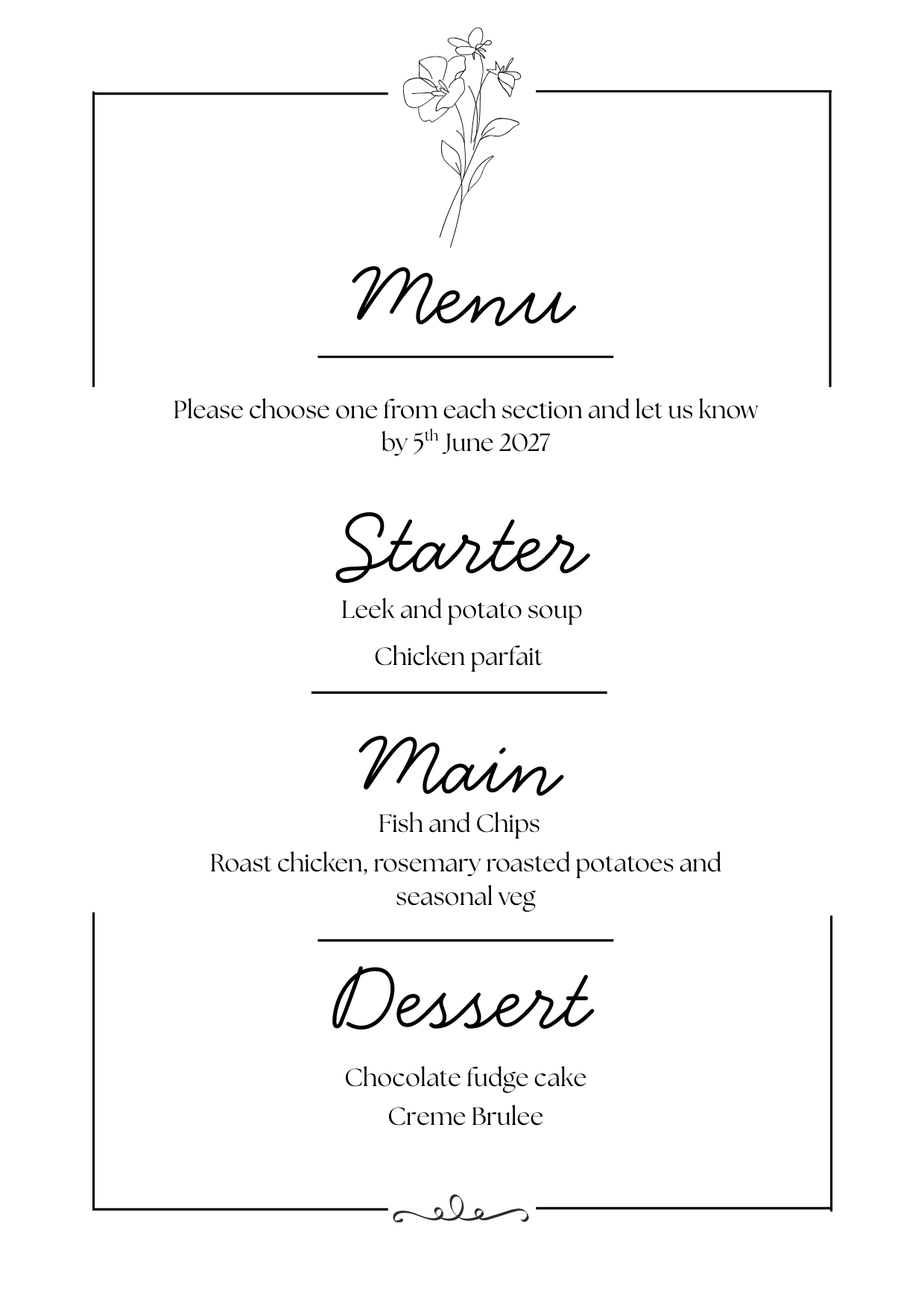 Monochrome Floral - Wedding Stationary Bundle 3