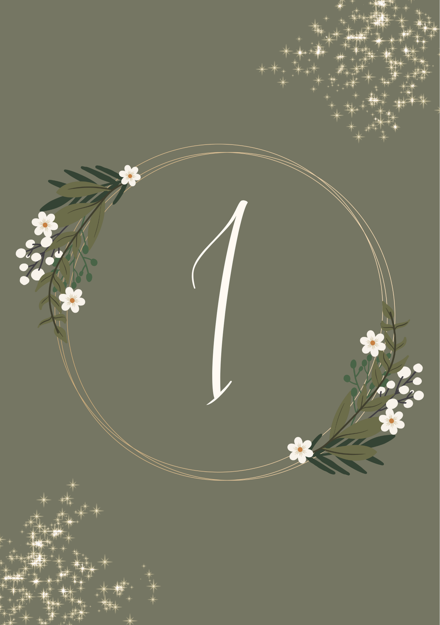 Dark Floral Table Numbers