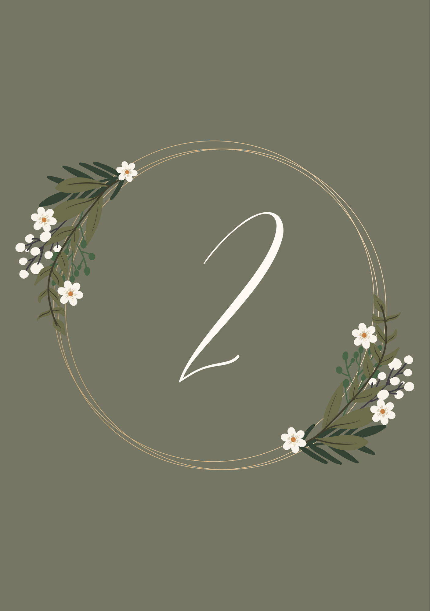 Dark Floral Table Numbers