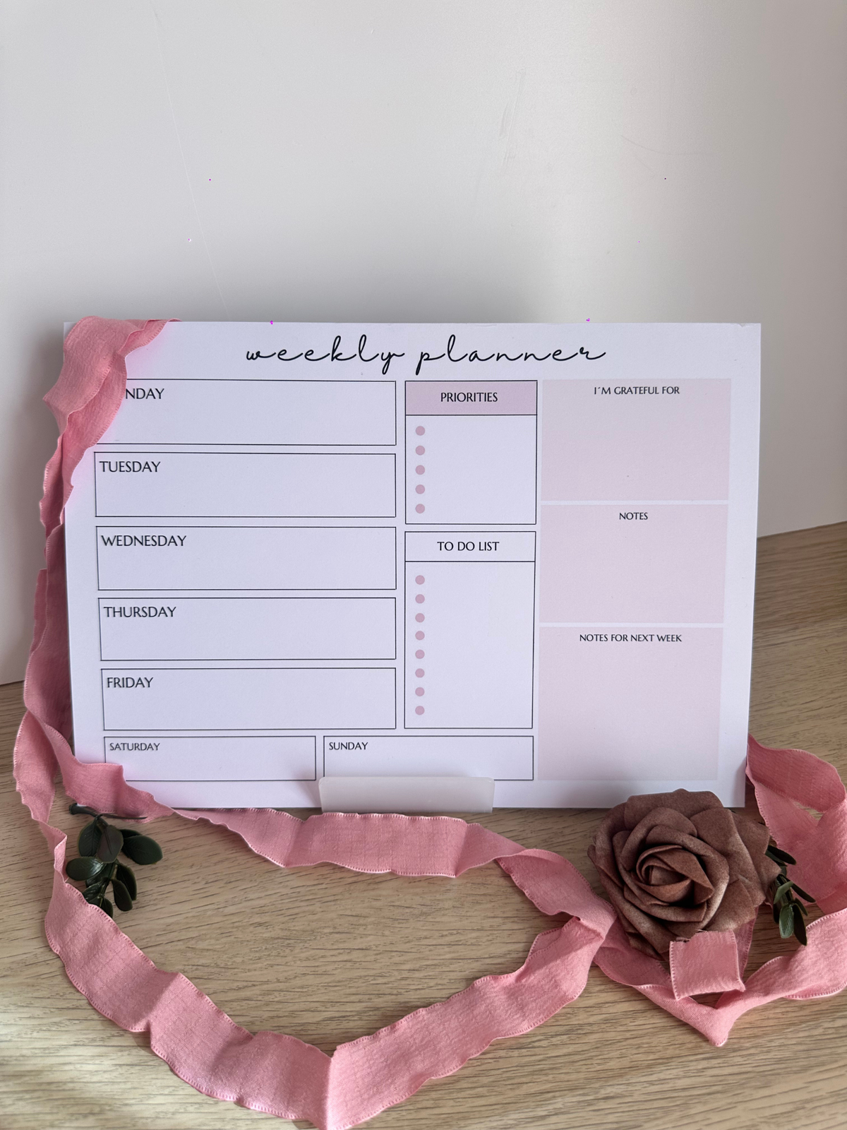 Minimalist Weekly Planner | A4 Tear-Off Planning Pad