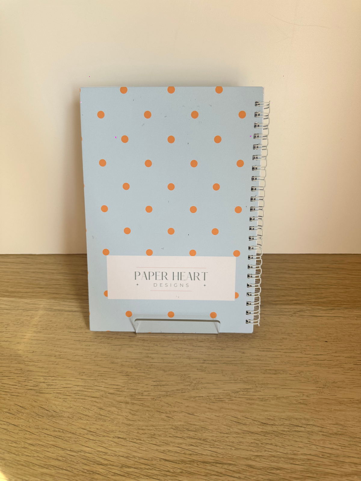 Blue Duck A5 Lined Notebook | Cute Pastel Blue & Polka Dot Design