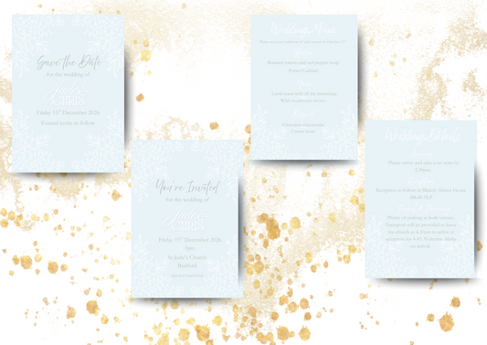 Floral Duck Egg Wedding Stationery - Bundle 1