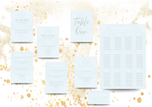 Floral Duck Egg - Wedding Stationary Bundle 3