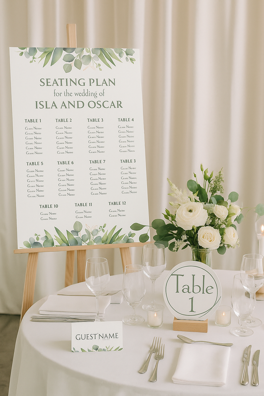 Eucalyptus Watercolour – Seating Plan