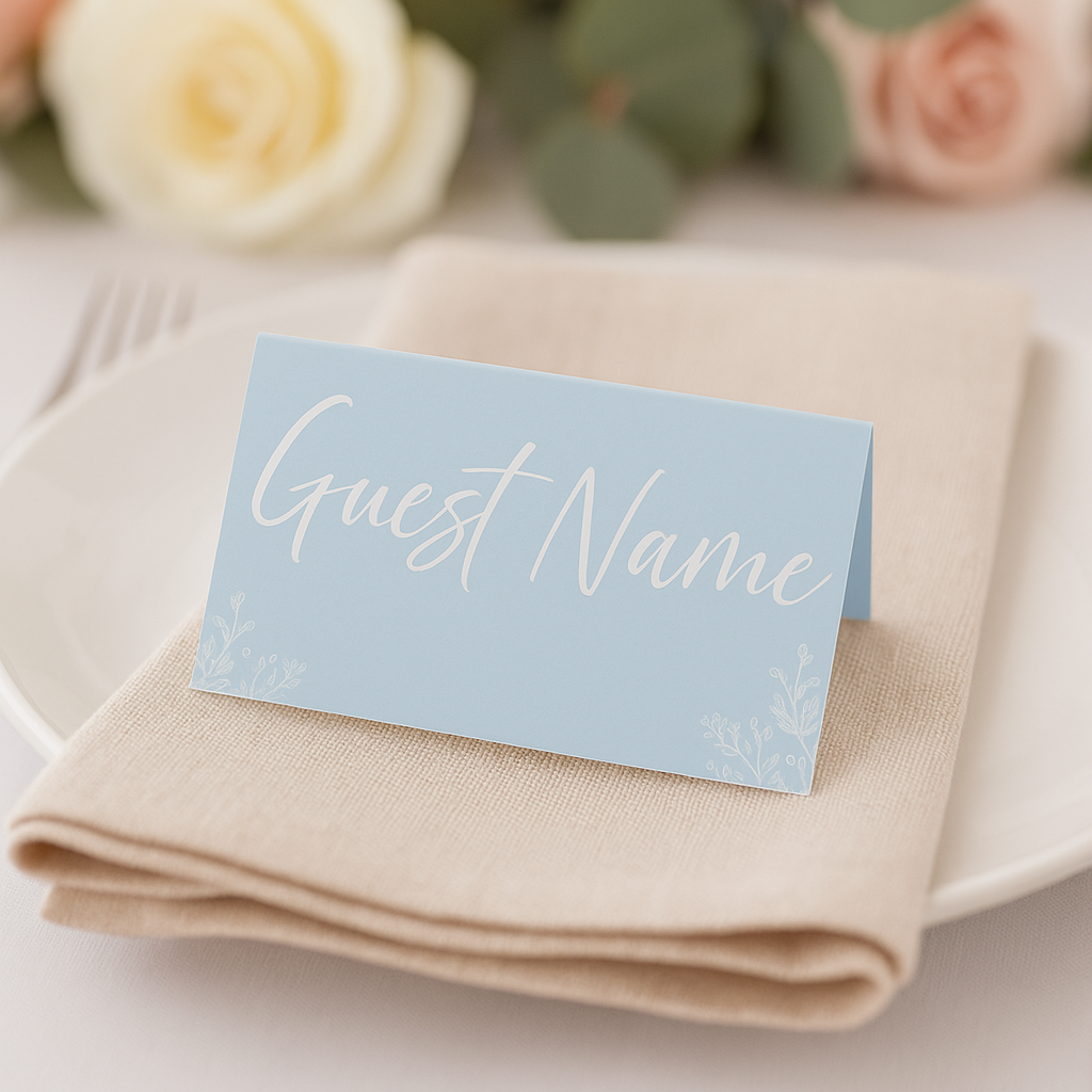 Floral Duck Egg – Guest Name Cards