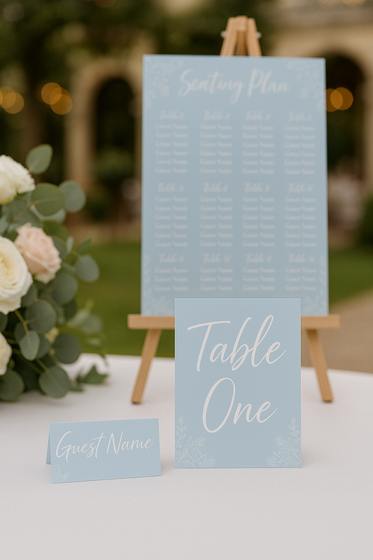 Floral Duck Egg – Guest Name Cards