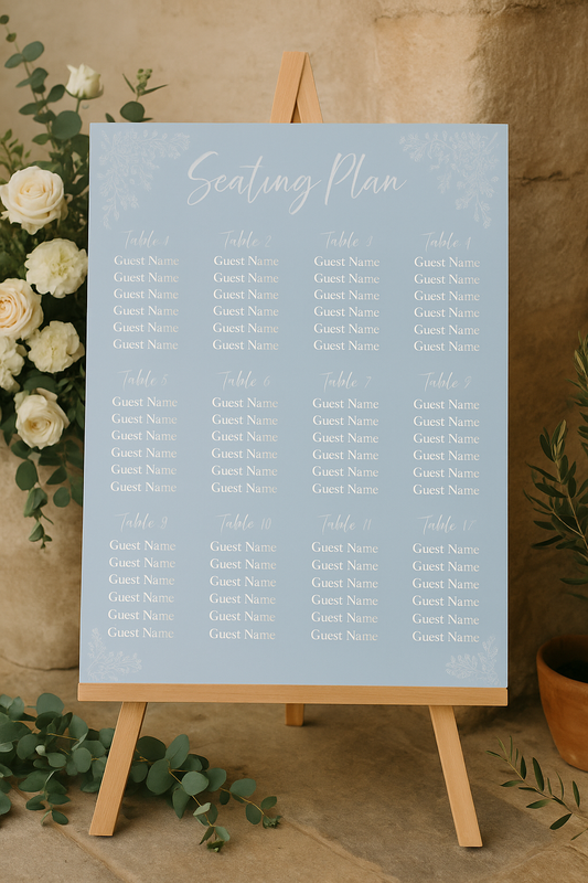 Floral Duck Egg – Wedding Seating Plan