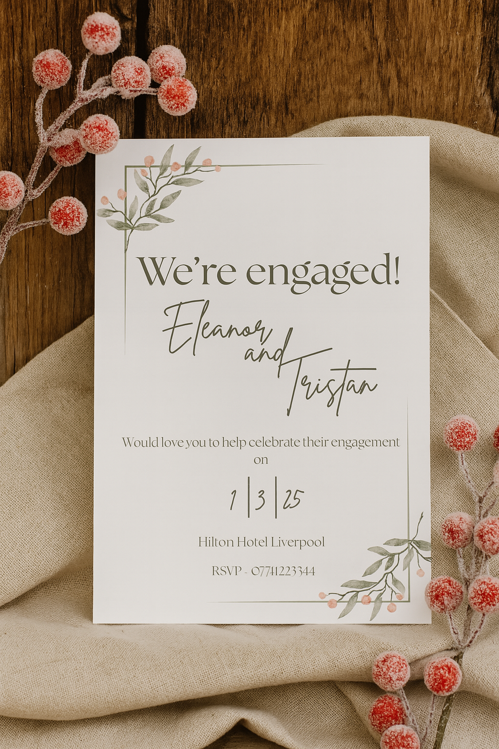 Frosted Berry – Engagement Invitation