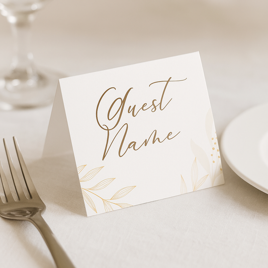Pink and Gold Leaf  Guest Name Cards