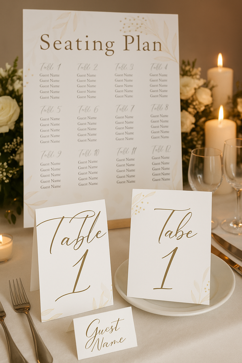 Pink and Gold Leaf — Wedding Stationery Bundle 2