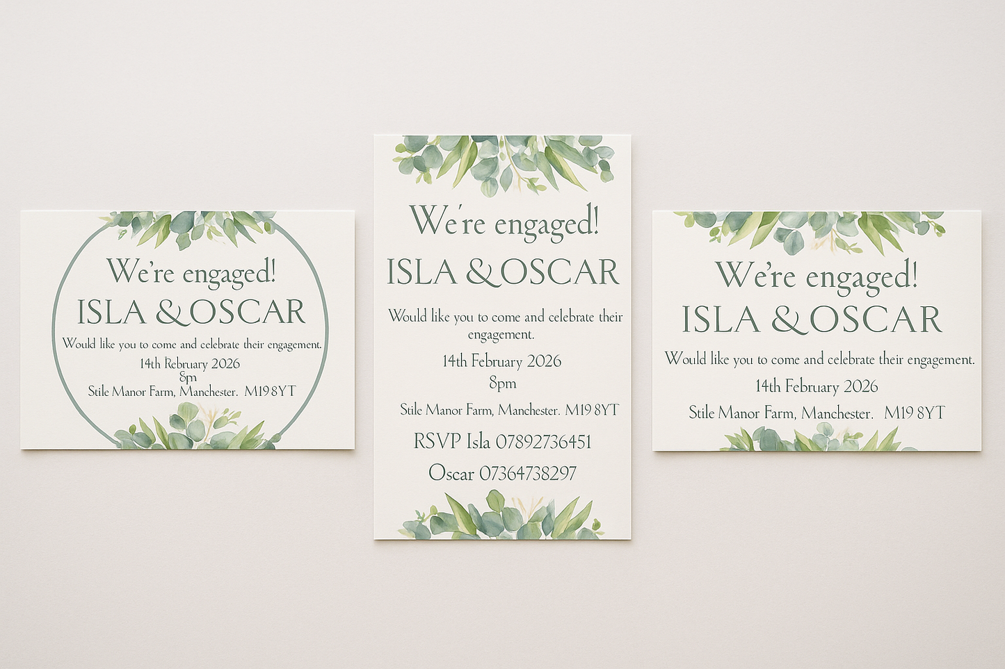 Eucalyptus Watercolour – Wedding Stationery Bundle 1