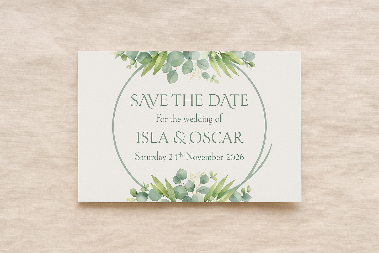 Eucalyptus Watercolour Save the Date | Elegant Botanical Wedding Announcement