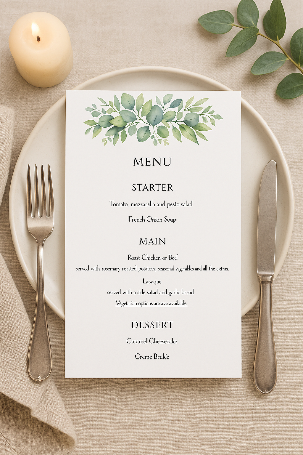 Eucalyptus Watercolour – Wedding Stationery Bundle 1