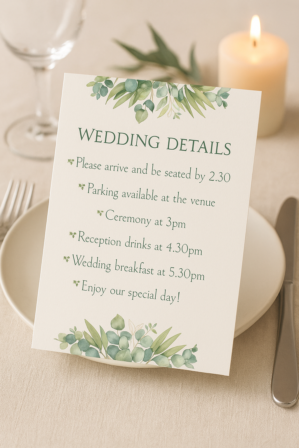 Eucalyptus Watercolour - Wedding Stationary Bundle 3