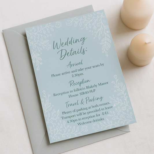 Wedding Details – Floral Duck Egg