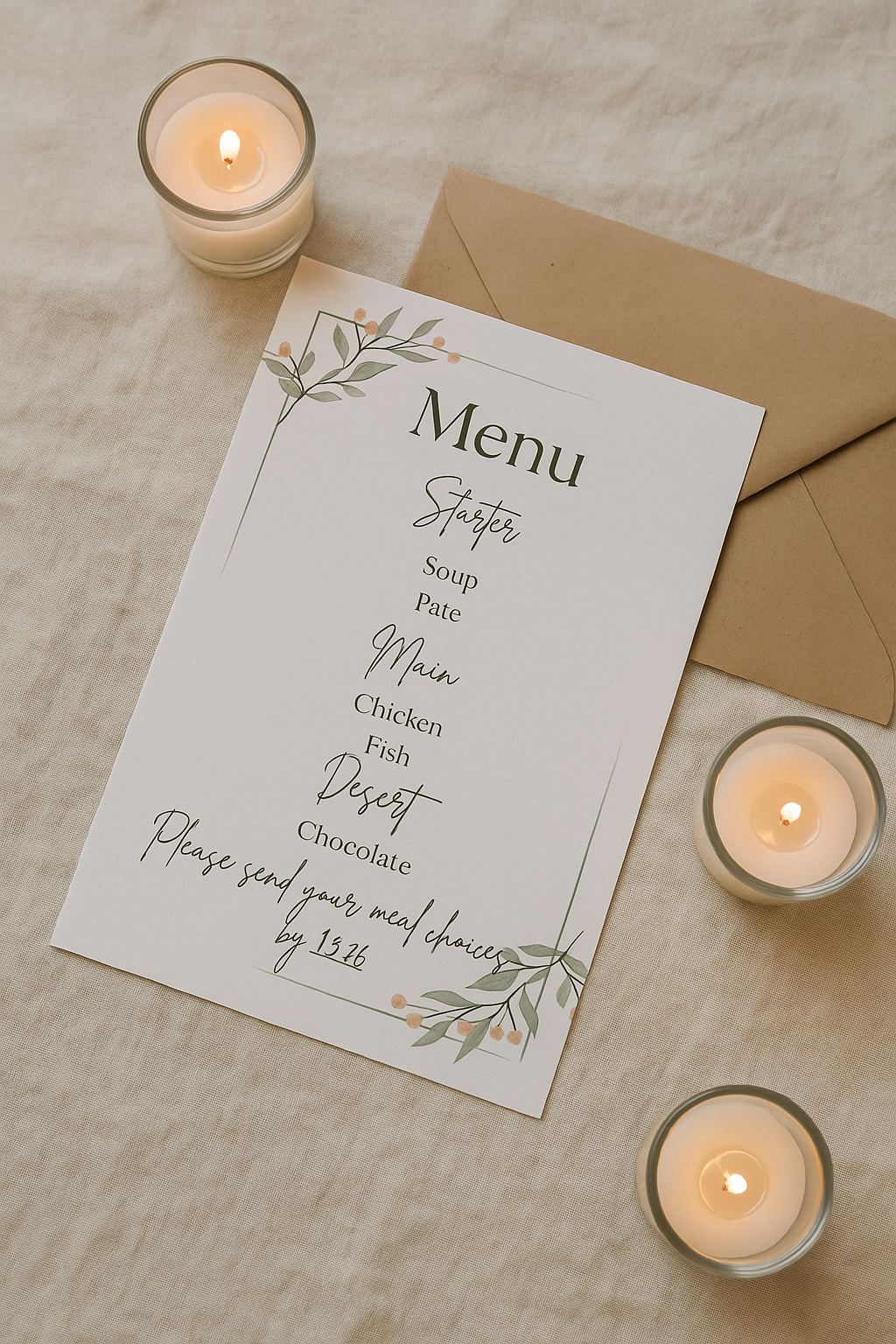 Frosted Berry – Wedding Menu Card