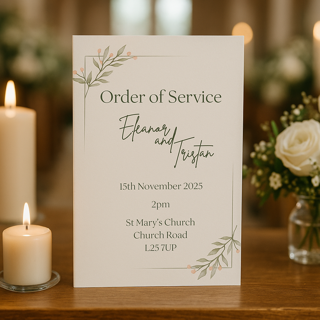 Frosted Berry – Order of Service Booklet