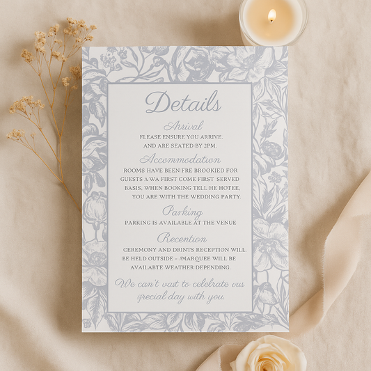 Vintage Floral Details Card