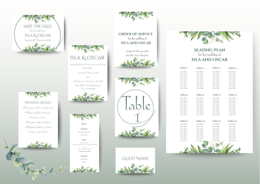 Eucalyptus Watercolour - Wedding Stationary Bundle 3
