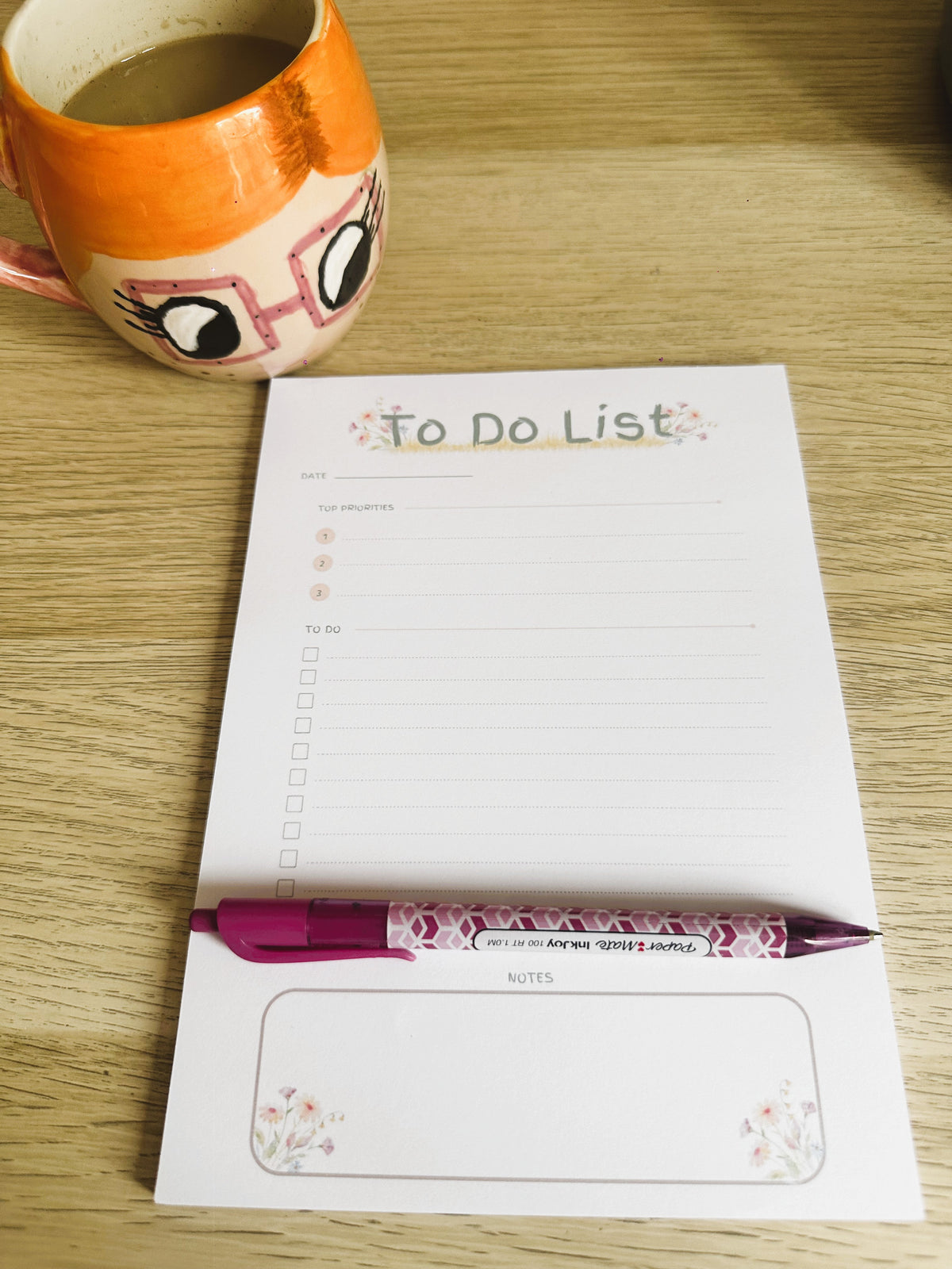 Floral A5 To-Do List Pad | Tear-Off Daily Planner