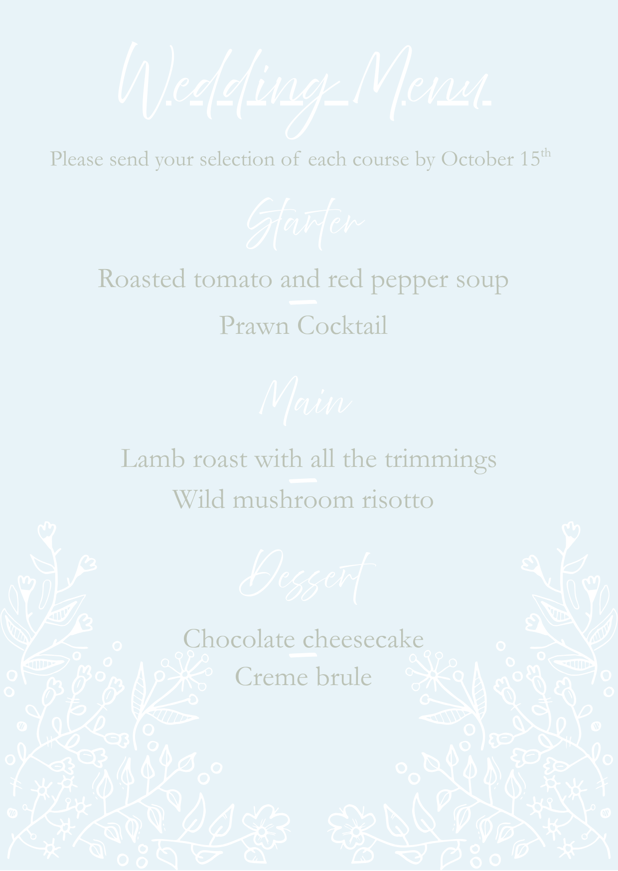 Floral Duck Egg - Wedding Stationary Bundle 3