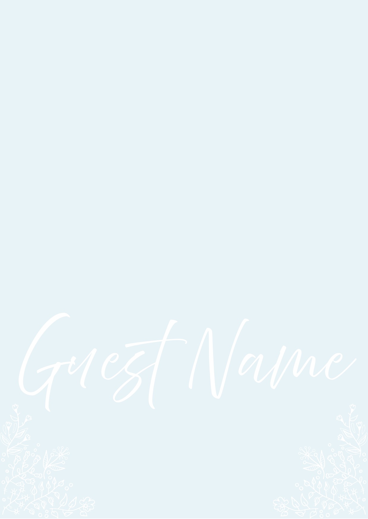 Floral Duck Egg – Guest Name Cards