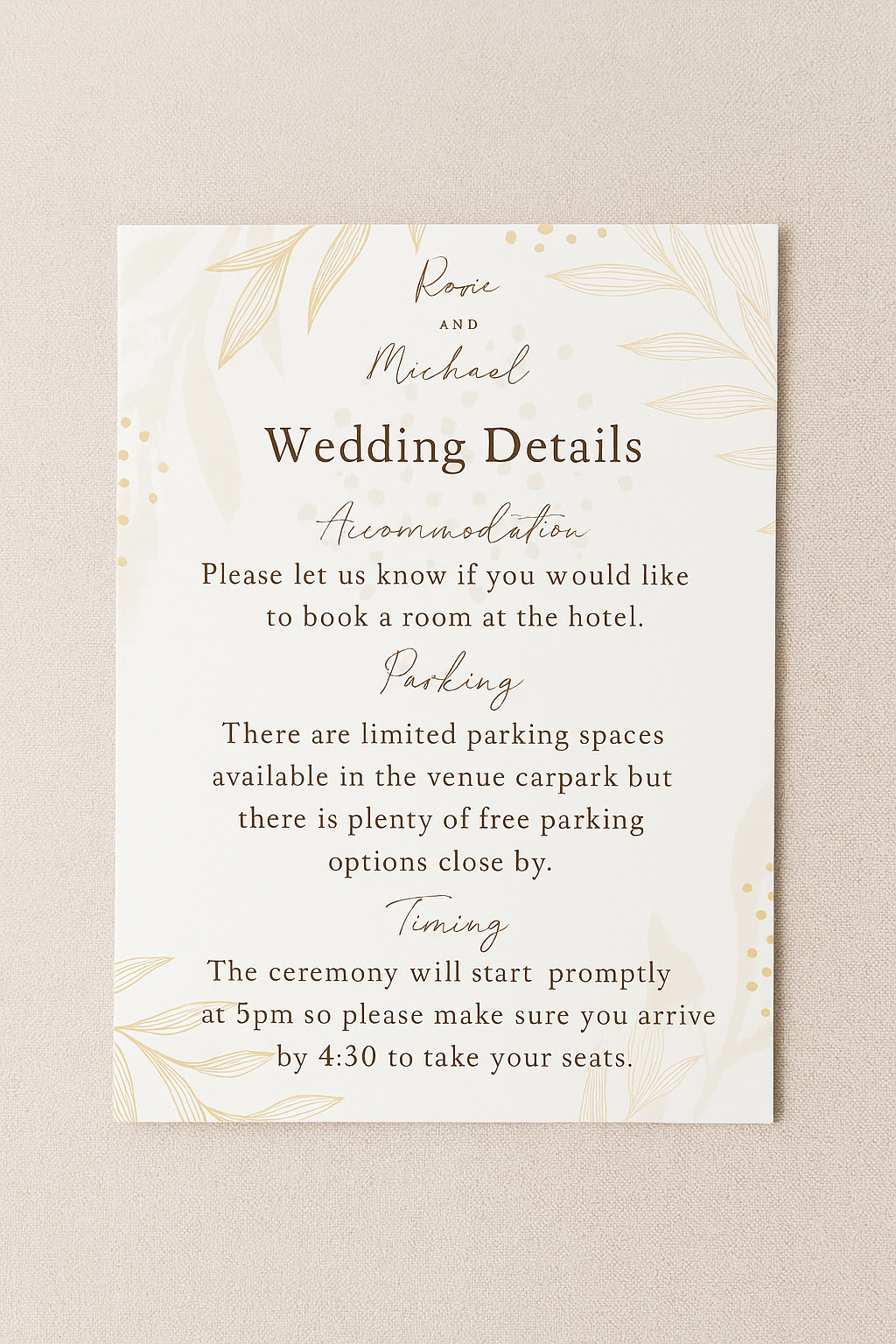 Pink and Gold Leaf - Wedding Stationary Bundle 3