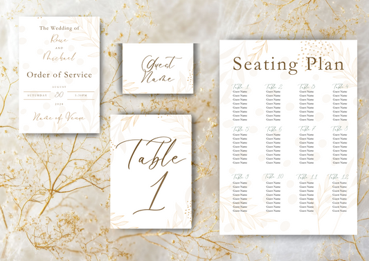 Pink and Gold Leaf — Wedding Stationery Bundle 2
