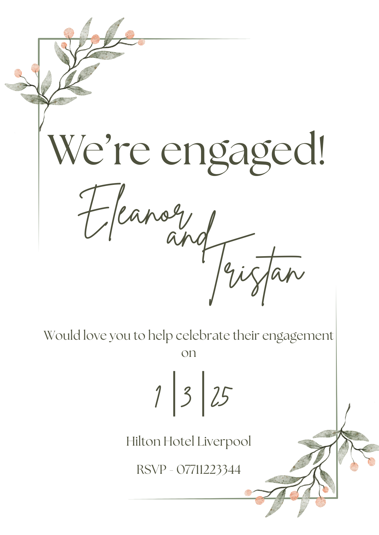 Frosted Berry – Engagement Invitation