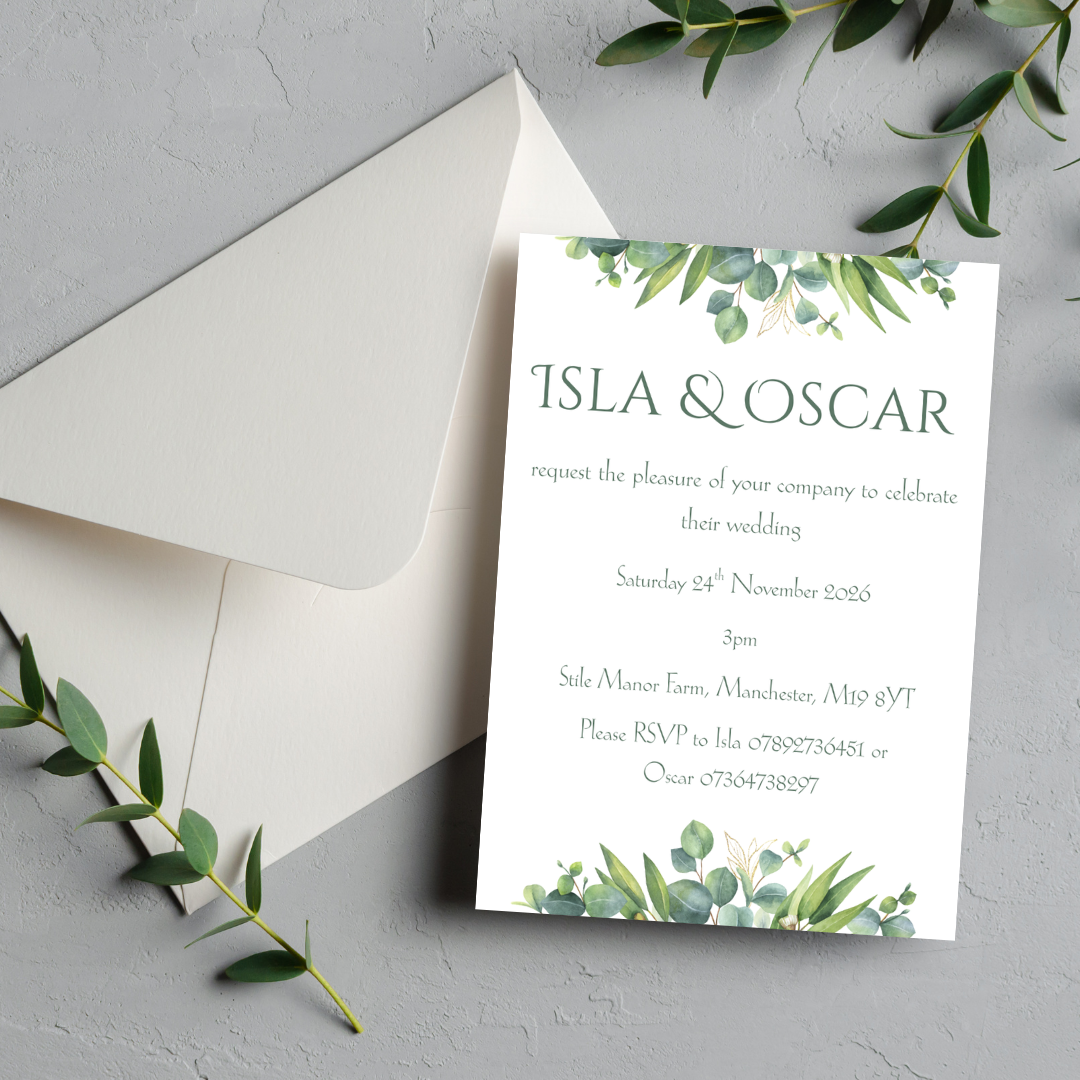 Eucalyptus Watercolour - Wedding Stationary Bundle 3