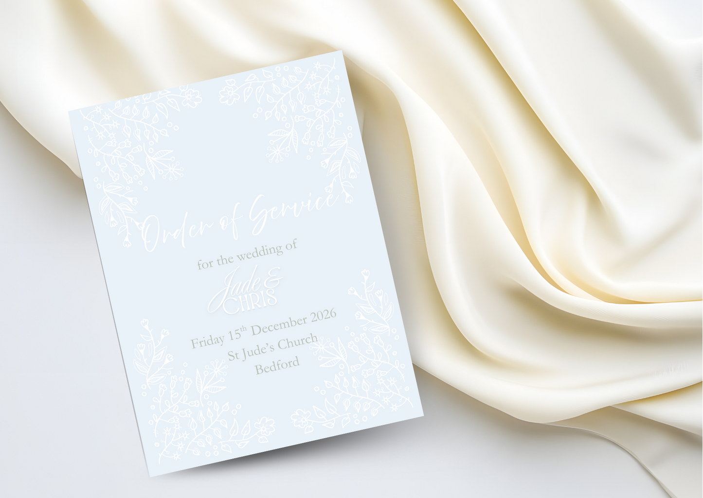 Floral Duck Egg– Order of Service Booklet