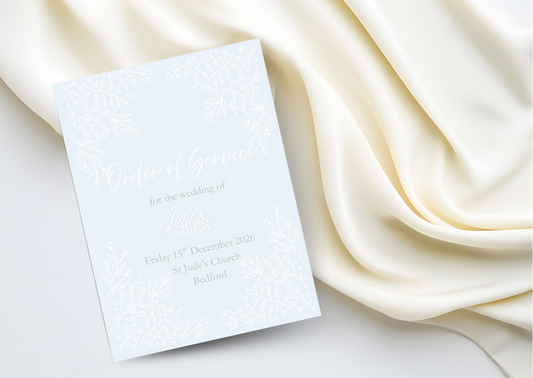 Floral Duck Egg– Order of Service Booklet
