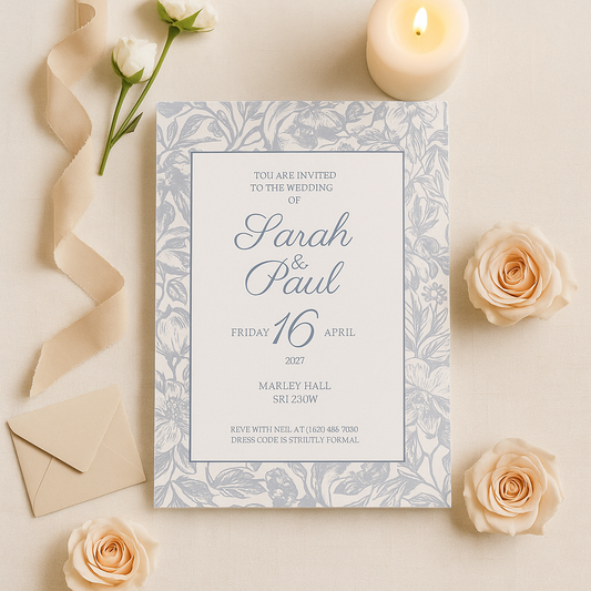 Vintage Floral Wedding Invitation