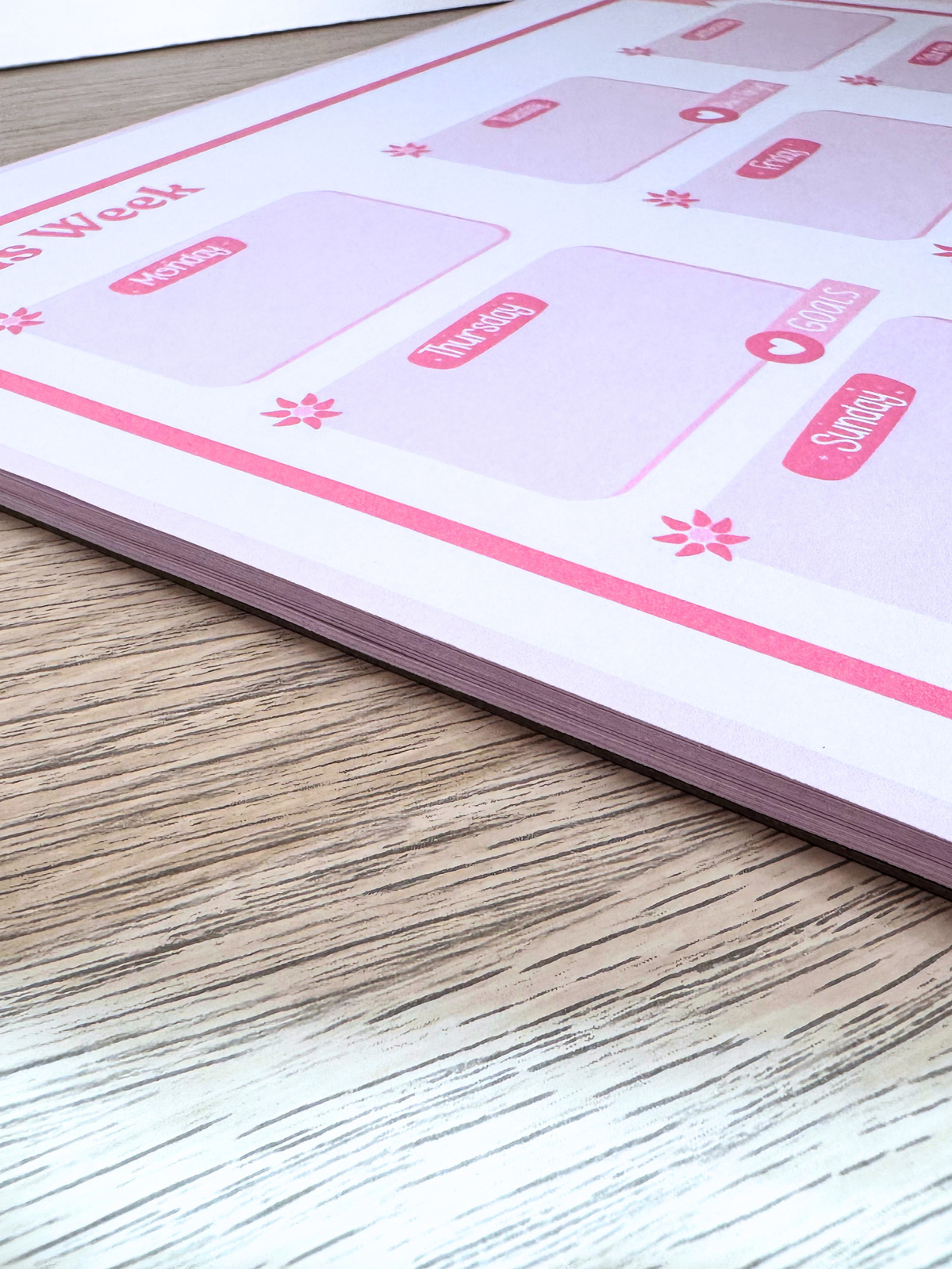 Pink Floral Weekly Planner | A4 Tear-Off Planning Pad