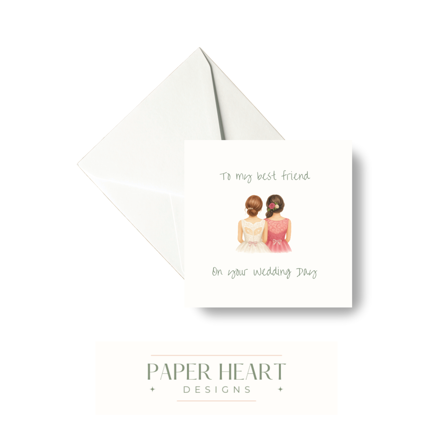 Bride and Best Friend Wedding Day Card