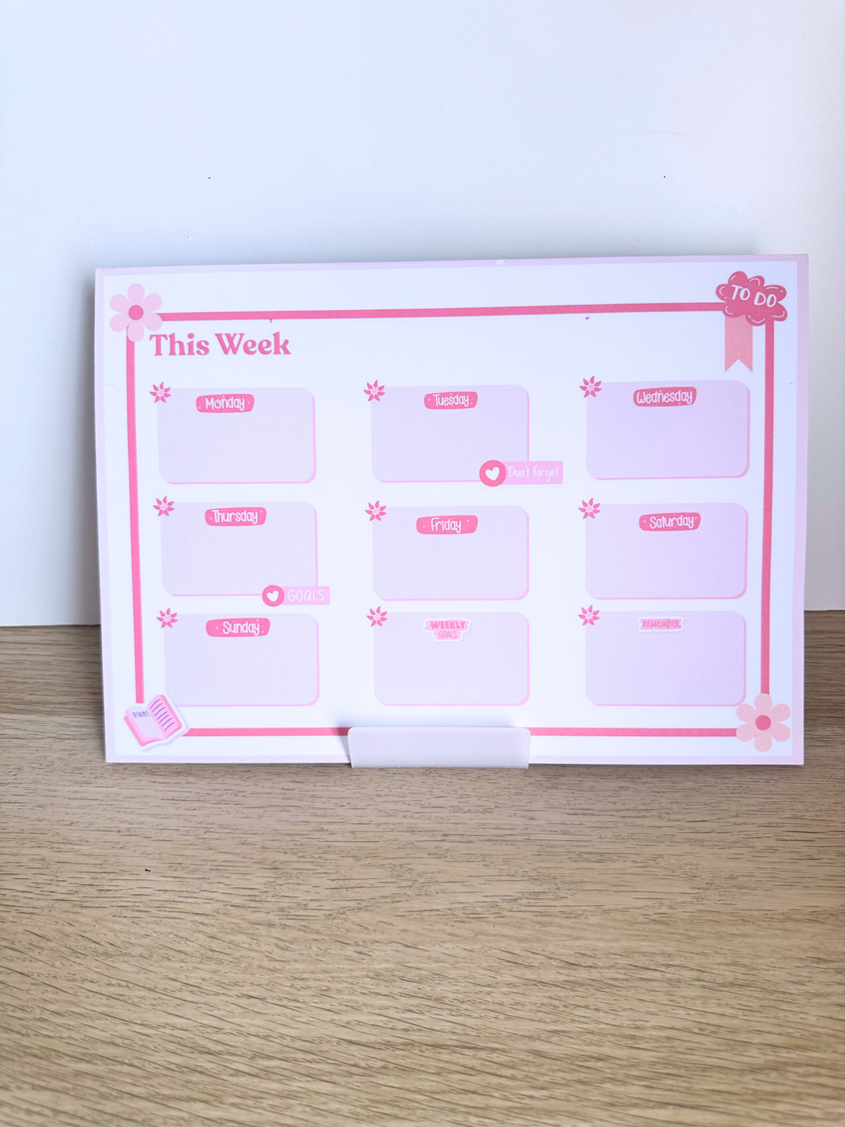 Pink Floral Weekly Planner | A4 Tear-Off Planning Pad