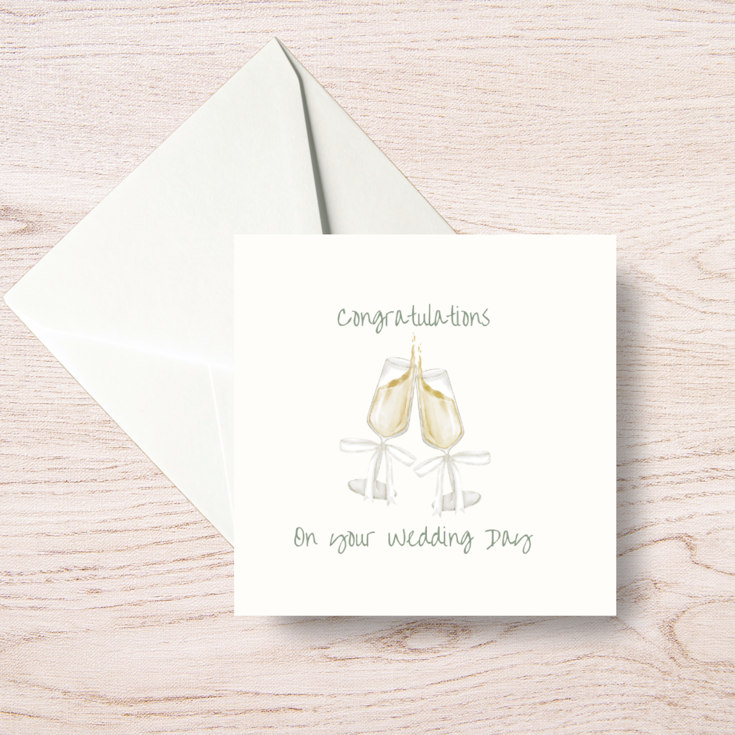 Champagne Glasses Wedding Congratulations Card