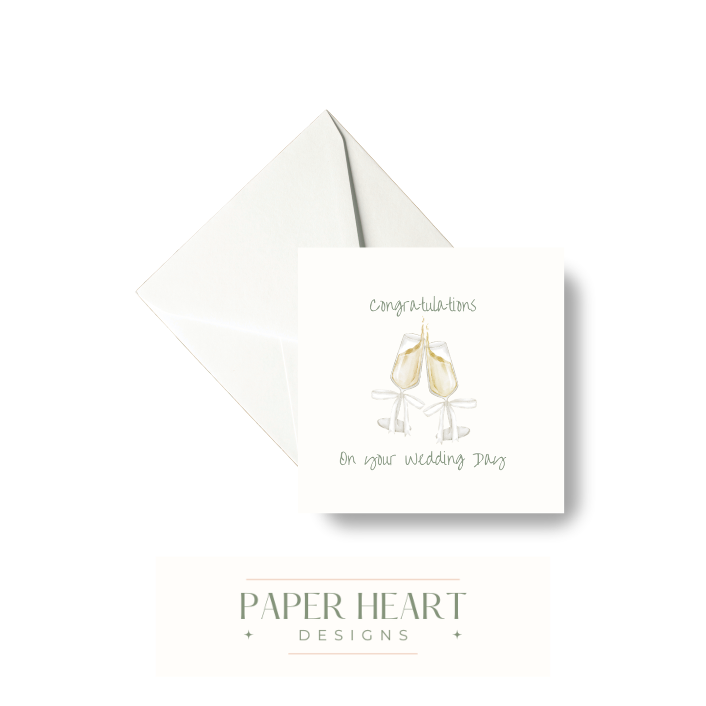 Champagne Glasses Wedding Congratulations Card