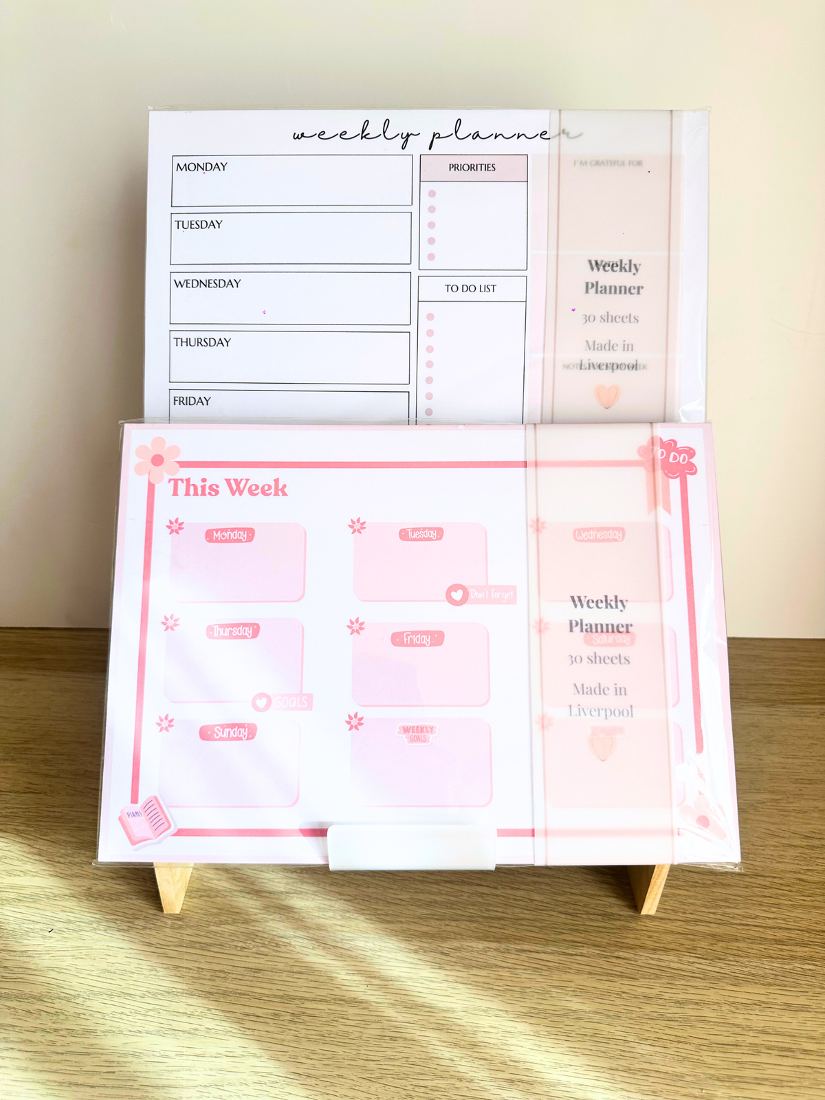 Pink Floral Weekly Planner | A4 Tear-Off Planning Pad