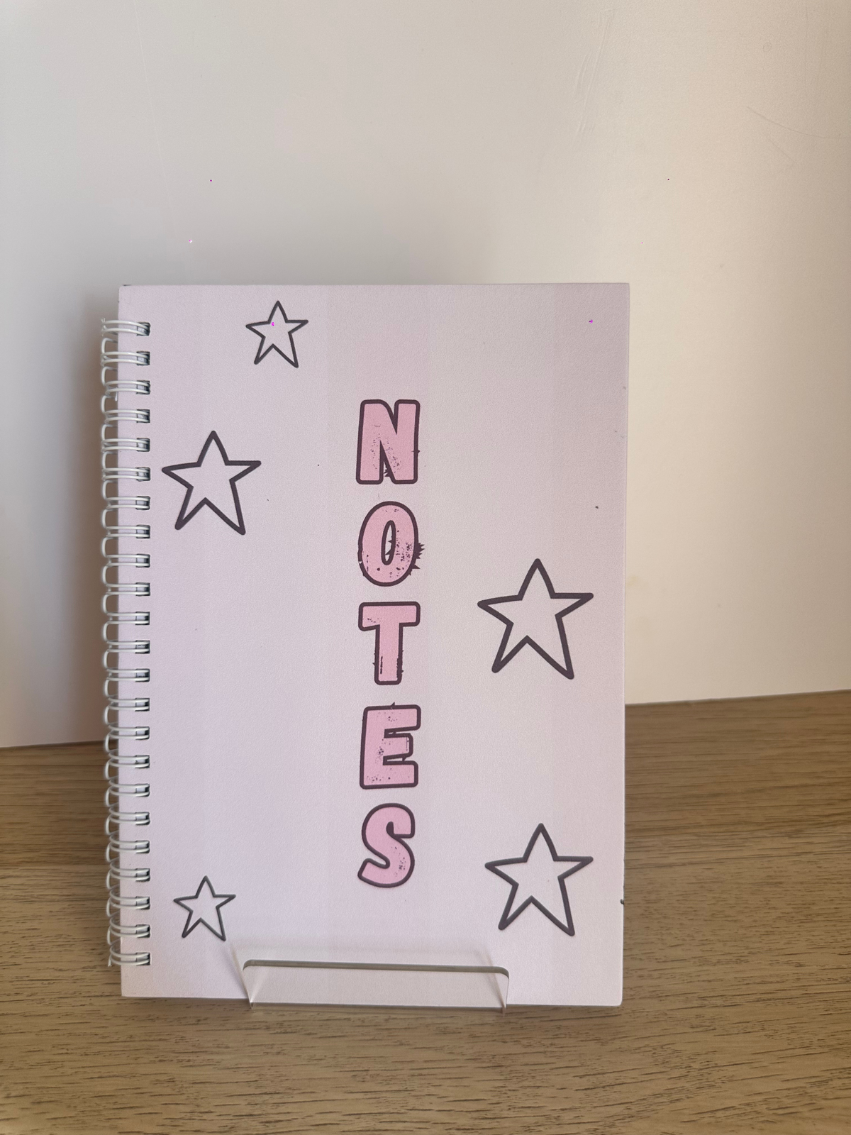Pink Stars A5 Lined Notebook | Cute Pink Notes Notebook