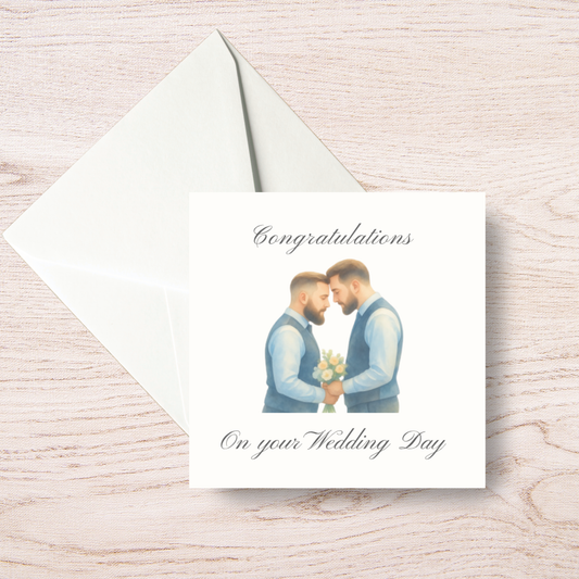 Congratulations Two Grooms Wedding Card