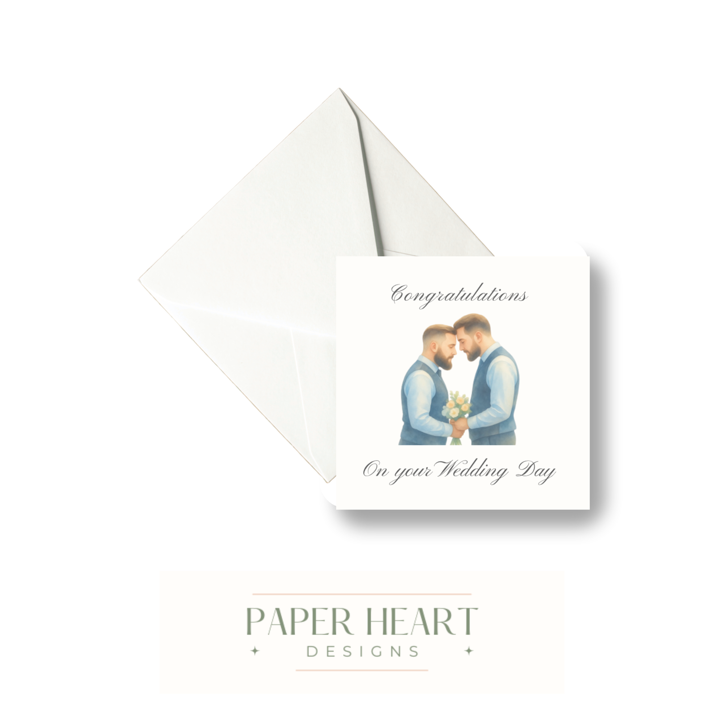 Congratulations Two Grooms Wedding Card