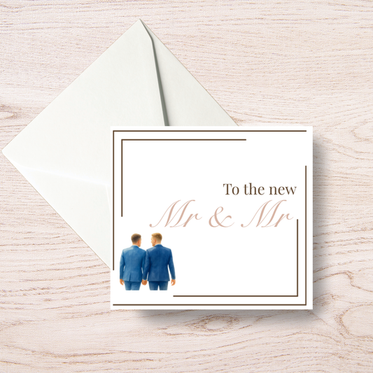 To the New Mr & Mr Modern Wedding Card